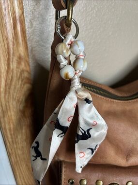 EQUESTRIAN Beaded Horse Print Bag Charm